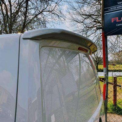 Spoiler on Volkswagen camper van conversion. Flexivan, Salisbury, UK.